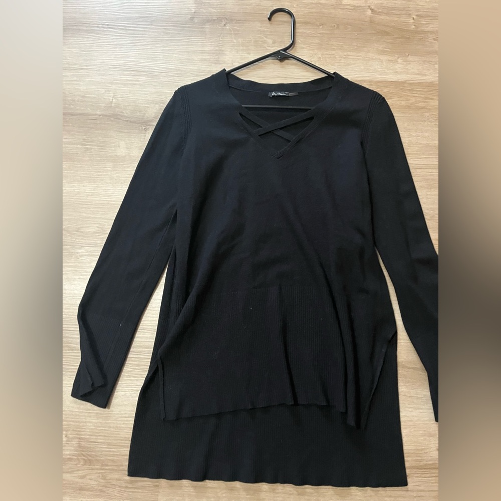 Black soft blouse wool